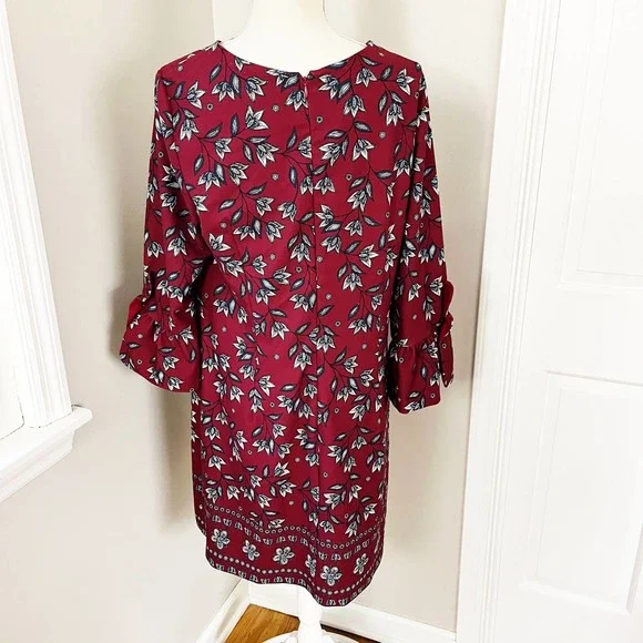 Nanette Lepore Red Floral Shift Dress - Picture 6 of 8